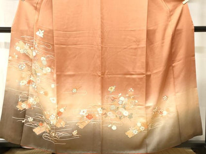 平和屋着物■訪問着　芝草花筏文　暈し染め　金彩　正絹　逸品　CABI7974ev