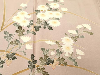 平和屋着物■本加賀友禅作家　南克治　訪問着　芒　枝菊文　正絹　逸品　CABI7975ev