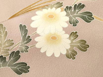 平和屋着物■本加賀友禅作家　南克治　訪問着　芒　枝菊文　正絹　逸品　CABI7975ev