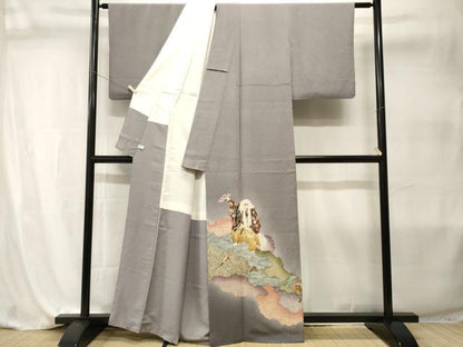 平和屋着物■豪華色留袖　作家物　薫染織　能　道長扇面花文　暈し染め　金彩　正絹　逸品　CABI7979ev