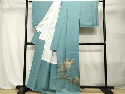 平和屋着物■豪華色留袖　籬流水草花文　金彩　正絹　逸品　CABI7985ev