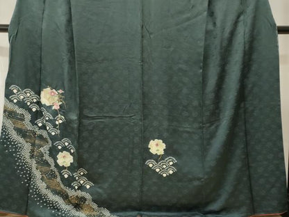 平和屋着物■訪問着　刺繍　絞り　雪輪枝花文　金彩　さが美扱い　正絹　逸品　CABI7986ev