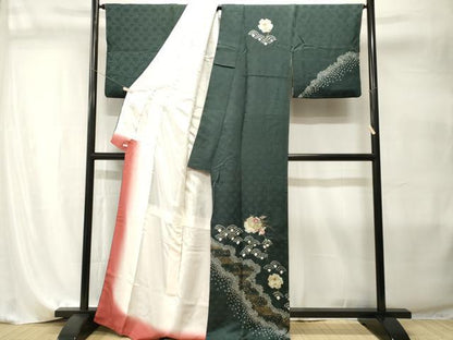平和屋着物■訪問着　刺繍　絞り　雪輪枝花文　金彩　さが美扱い　正絹　逸品　CABI7986ev
