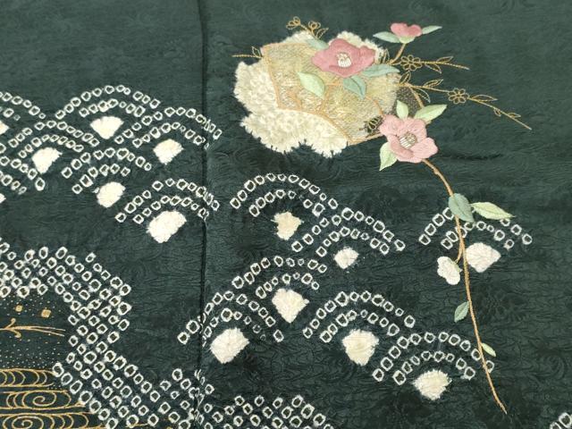 平和屋着物■訪問着　刺繍　絞り　雪輪枝花文　金彩　さが美扱い　正絹　逸品　CABI7986ev