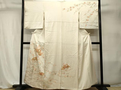 平和屋着物■訪問着　立波扇面枝花文　暈し染め　金彩　正絹　逸品　CABI7987ev