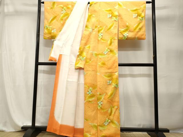 平和屋着物▼上質な小紋　手描き　草花文　正絹　逸品　AAAS5857ck 平和屋着物□上質な小紋