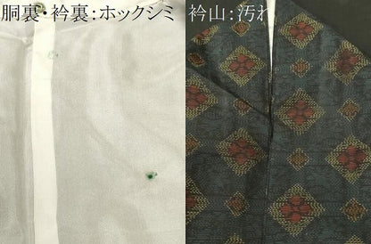 平和屋着物■本場大島紬　花菱文　正絹　逸品　CABI7989ev