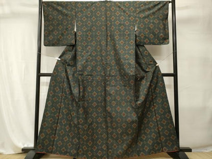 平和屋着物■本場大島紬　花菱文　正絹　逸品　CABI7989ev