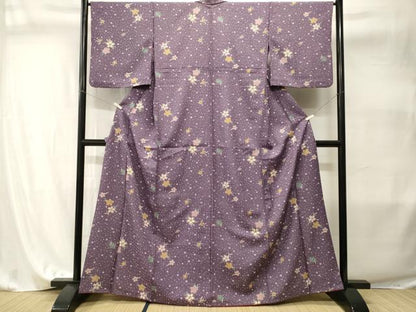 平和屋着物■小紋　霰舞花文　胴抜き仕立て　洗える着物　CABI7994ev