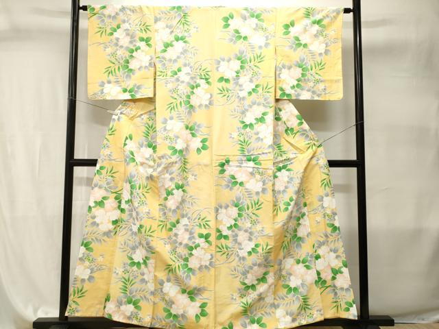 平和屋着物■小紋　草花文　洗える着物　CABI8002ev