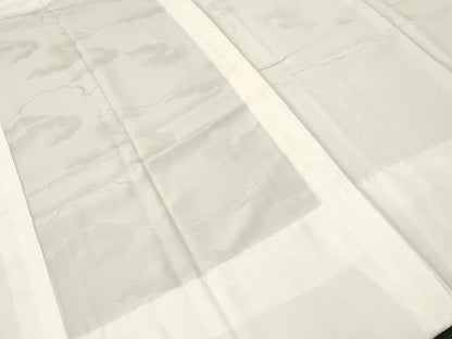 平和屋着物■長襦袢　無双仕立て　雲取り地紋　白色　正絹　逸品　CABI8013ev