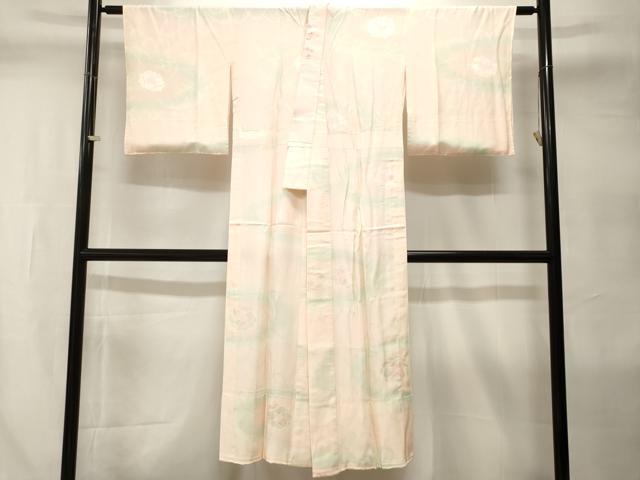 平和屋着物■長襦袢　無双仕立て　舞花地紋　暈し染め　半衿刺繍　正絹　逸品　CABI8015ev