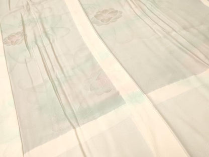 平和屋着物■長襦袢　無双仕立て　舞花地紋　暈し染め　半衿刺繍　正絹　逸品　CABI8015ev