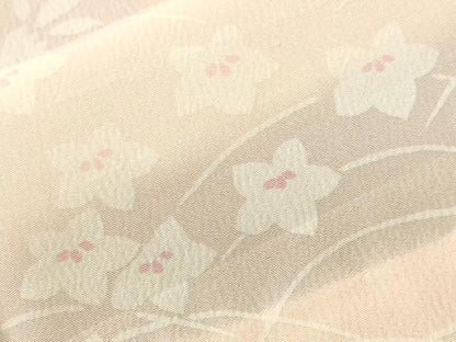 平和屋着物■長襦袢　単衣　芝草花文　正絹　逸品　CABI8019ev