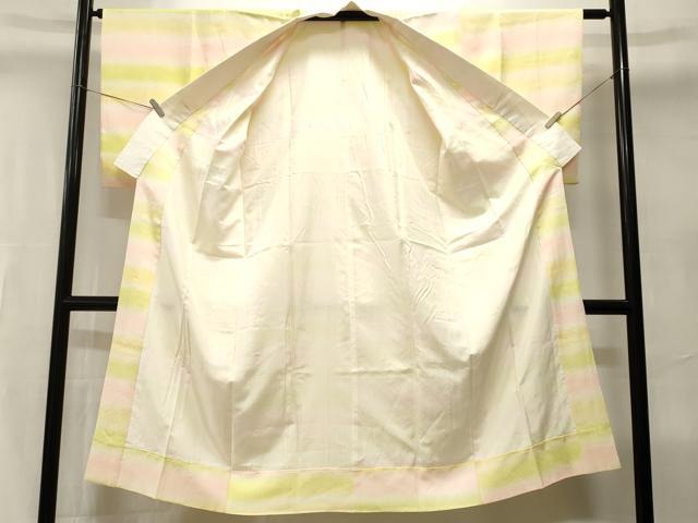平和屋着物■長襦袢　袷　青海波地紋　横段文　暈し染め　正絹　逸品　CABI8020ev