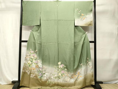 平和屋着物■訪問着　枝花文　暈し染め　金彩　さが美扱い　正絹　逸品　CABI8024ev