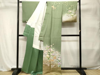 平和屋着物■訪問着　枝花文　暈し染め　金彩　さが美扱い　正絹　逸品　CABI8024ev
