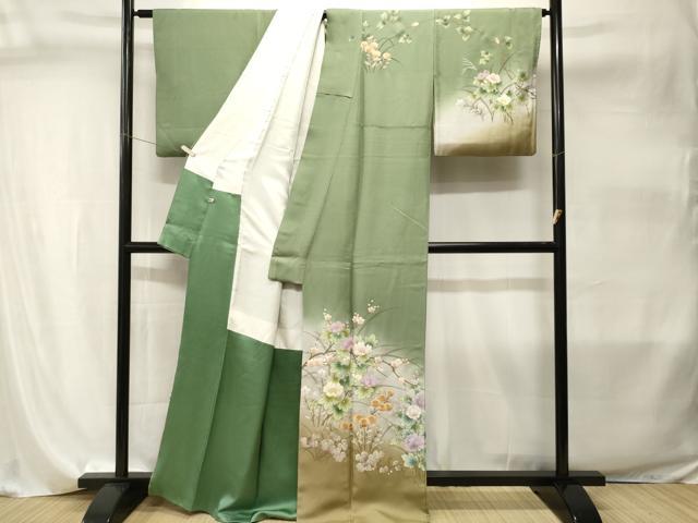 平和屋着物■訪問着　枝花文　暈し染め　金彩　さが美扱い　正絹　逸品　CABI8024ev