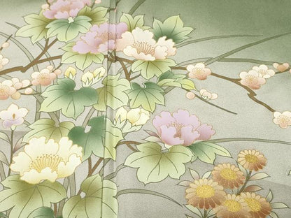 平和屋着物■訪問着　枝花文　暈し染め　金彩　さが美扱い　正絹　逸品　CABI8024ev