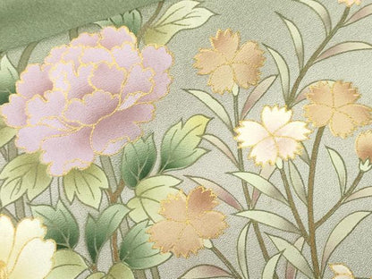 平和屋着物■訪問着　枝花文　暈し染め　金彩　さが美扱い　正絹　逸品　CABI8024ev
