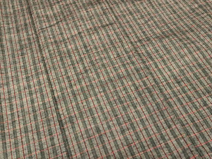 平和屋着物■上質な紬　格子柄　正絹　逸品　CABI8027ev