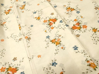 平和屋着物■上質な紬　枝花文　正絹　逸品　CABI8030ev