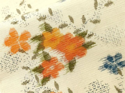 平和屋着物■上質な紬　枝花文　正絹　逸品　CABI8030ev
