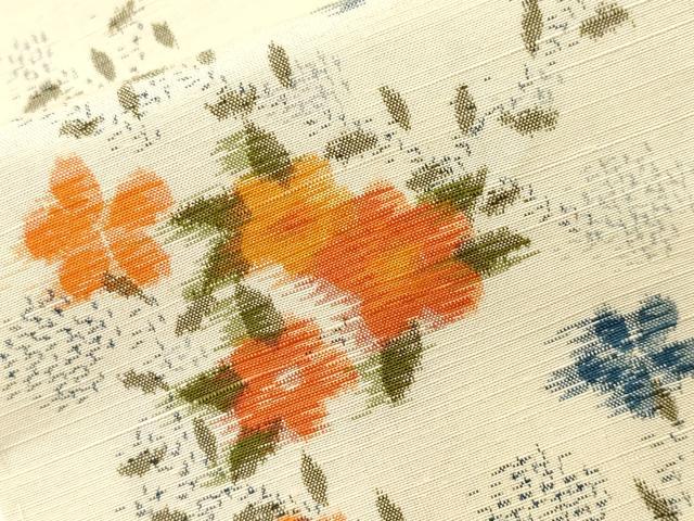 平和屋着物■上質な紬　枝花文　正絹　逸品　CABI8030ev