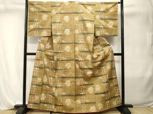 平和屋着物■上質な紬　絵絣間道　正絹　逸品　CABI8031ev
