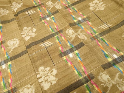 平和屋着物■上質な紬　絵絣間道　正絹　逸品　CABI8031ev