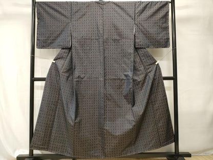 平和屋着物■本場大島紬　幾何学文　正絹　逸品　未使用　CABI8034ev