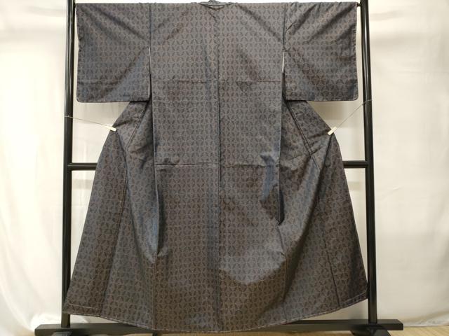 平和屋着物■本場大島紬　幾何学文　正絹　逸品　未使用　CABI8034ev