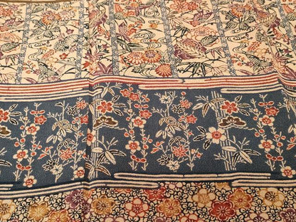 平和屋着物■訪問着　横段飛鳥花文　鬼しぼ縮緬　正絹　逸品　CABI8035ev