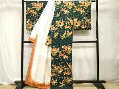 平和屋着物■訪問着　芝草鳳凰草花文　金彩　正絹　逸品　CABI8038ev