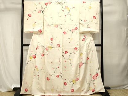 平和屋着物■上質な小紋　枝梅文　正絹　逸品　CABI8040ev