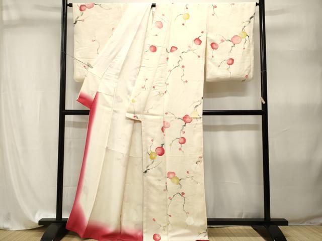 平和屋着物■上質な小紋　枝梅文　正絹　逸品　CABI8040ev