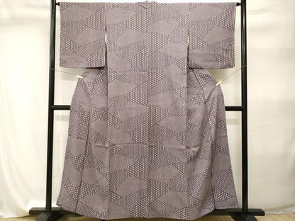 平和屋着物■上質な小紋　切嵌麻の葉文　正絹　逸品　CABI8042ev