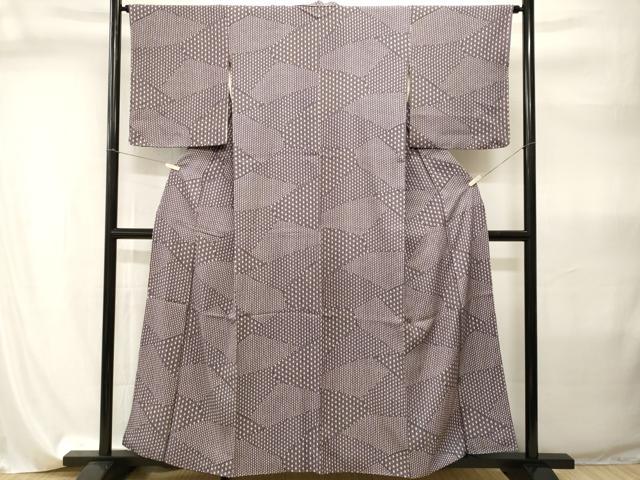 平和屋着物■上質な小紋　切嵌麻の葉文　正絹　逸品　CABI8042ev