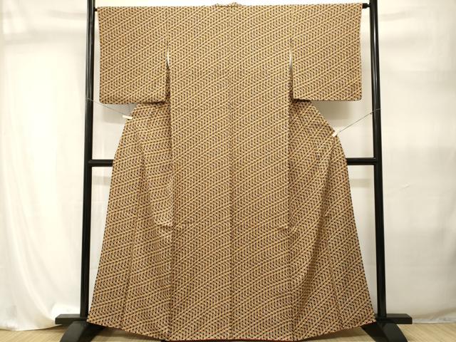 平和屋着物■上質な小紋　籠目文　正絹　逸品　CABI8044ev