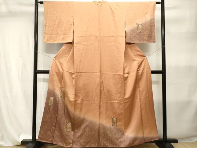 平和屋着物■中国三大刺繍　スワトウ刺繍　総刺繍　訪問着　芒短冊花文　暈し染め　金彩　正絹　逸品　CABI8054ev