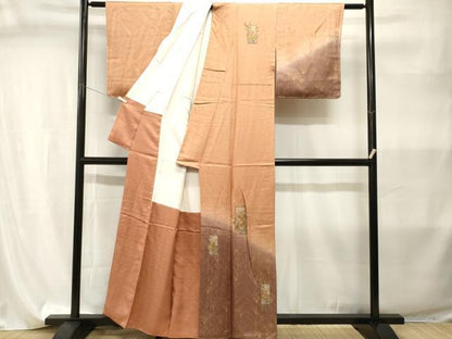 平和屋着物■中国三大刺繍　スワトウ刺繍　総刺繍　訪問着　芒短冊花文　暈し染め　金彩　正絹　逸品　CABI8054ev