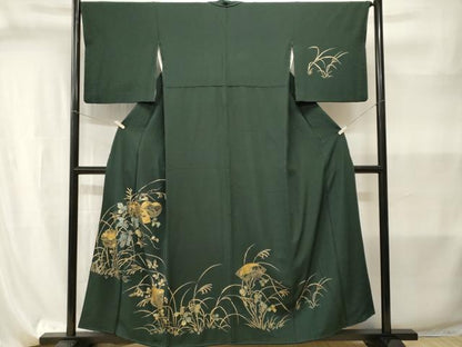 平和屋着物■訪問着　刺繍　破れ色紙地紙花文　金彩　正絹　逸品　CABI8055ev