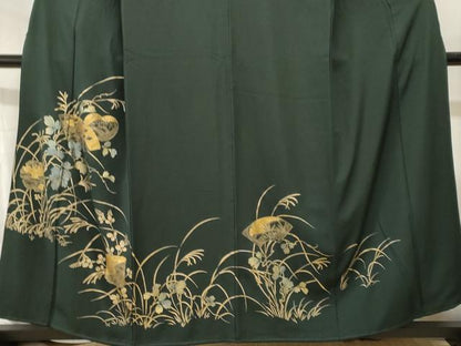 平和屋着物■訪問着　刺繍　破れ色紙地紙花文　金彩　正絹　逸品　CABI8055ev