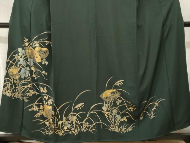 平和屋着物■訪問着　刺繍　破れ色紙地紙花文　金彩　正絹　逸品　CABI8055ev