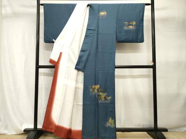平和屋着物■訪問着　動物人物文　金彩　正絹　逸品　CABI8056ev