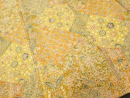 平和屋着物■上質な小紋　切嵌更紗花鳥文　正絹　逸品　CABI8057ev