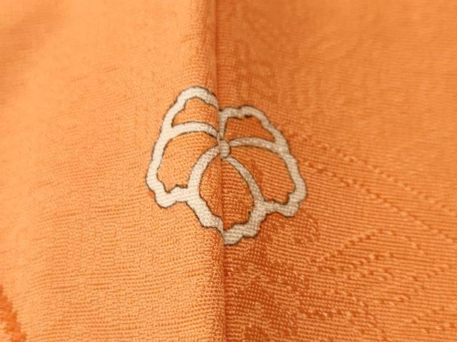 平和屋着物■上質な小紋　総刺繍　花丸地紋　金茶色　正絹　逸品　CABI8061ev