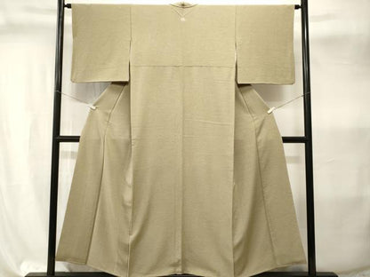 平和屋着物■上質な色無地　霞地紋　柳茶色　正絹　逸品　CABI8063ev