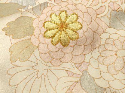 平和屋着物■豪華振袖　駒刺繍　矢羽枝花文　金銀彩　正絹　逸品　CABI8072ev
