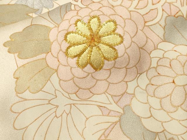 平和屋着物■豪華振袖　駒刺繍　矢羽枝花文　金銀彩　正絹　逸品　CABI8072ev